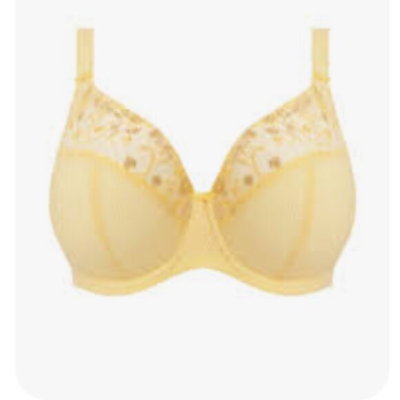 Elomi Charley Underwire Stretch Plunge Bra Yellow Lemon Fizz Size 40K - Picture 7 of 9